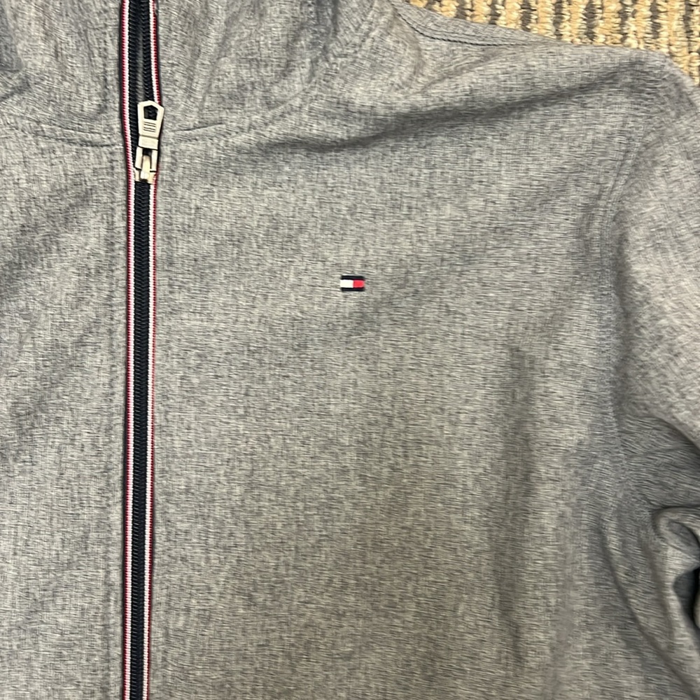 Tommy Hilfiger: Gray Softshell Hooded Jacket: Fle… - image 2